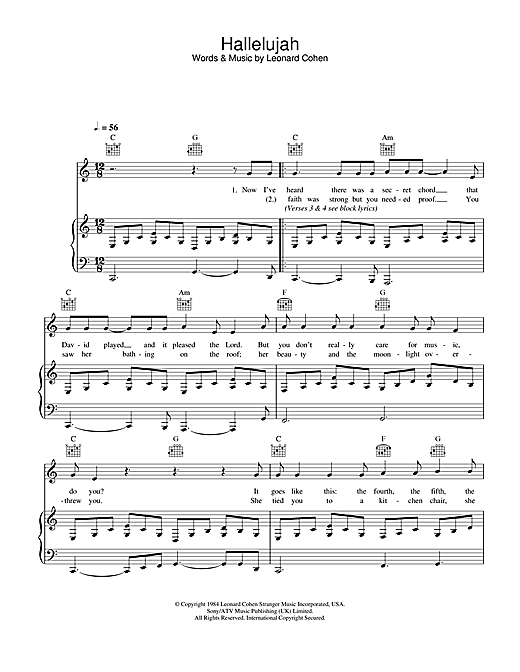 hallelujah piano sheet music pdf